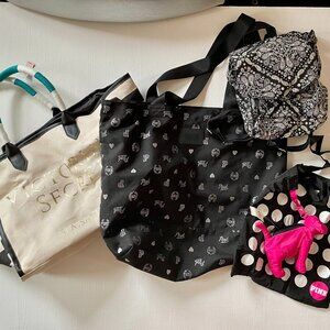 4x bundle lot of VS PINK bags Victoria's Secret beach bag tote bag backpack